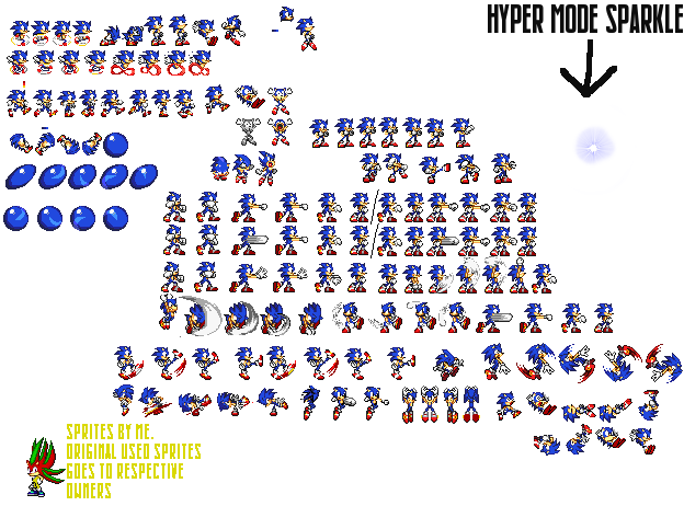 Classic Sonic Sprites (Fully Complete) by hypershadicspriter33 on