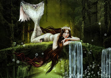Mermaid and Waterfall