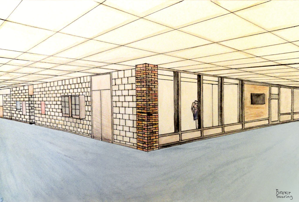 School Hallway 2 Point Perspective by ForeverSoaring on DeviantArt