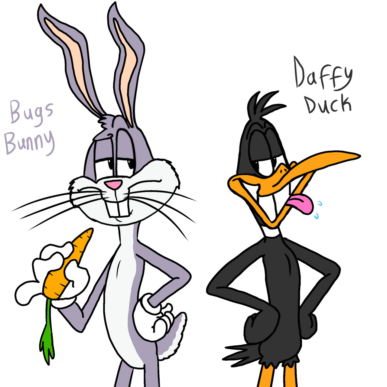 Bugs bunny and Daffy duck in my style (headcanon) by racingblue1X on ...