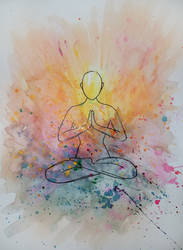 Watercolor Splash Yoga Pose (Series 3 of 4)