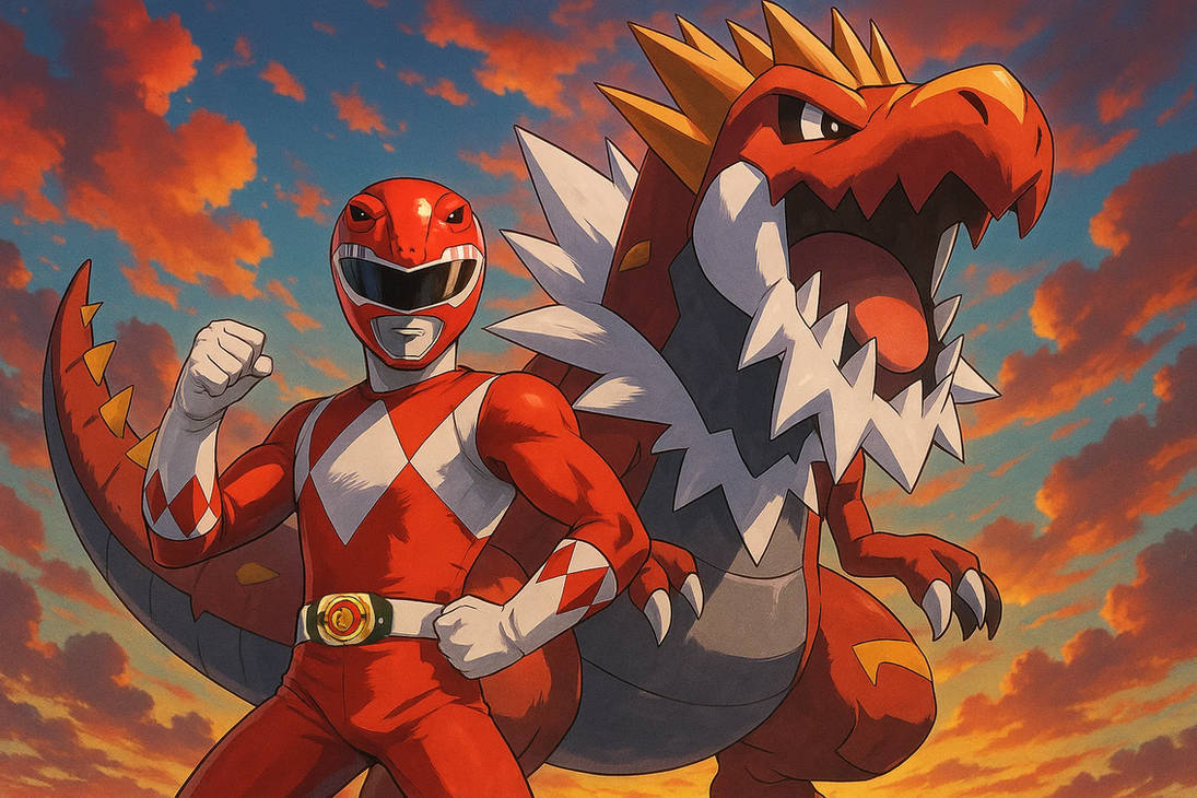 Red ranger and Tyrantrum by Crishark on DeviantArt