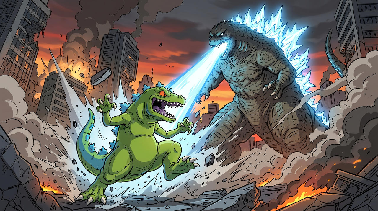 Reptar VS Godzilla by Crishark on DeviantArt