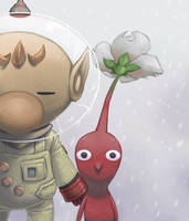 Olimar and Red Pikmin