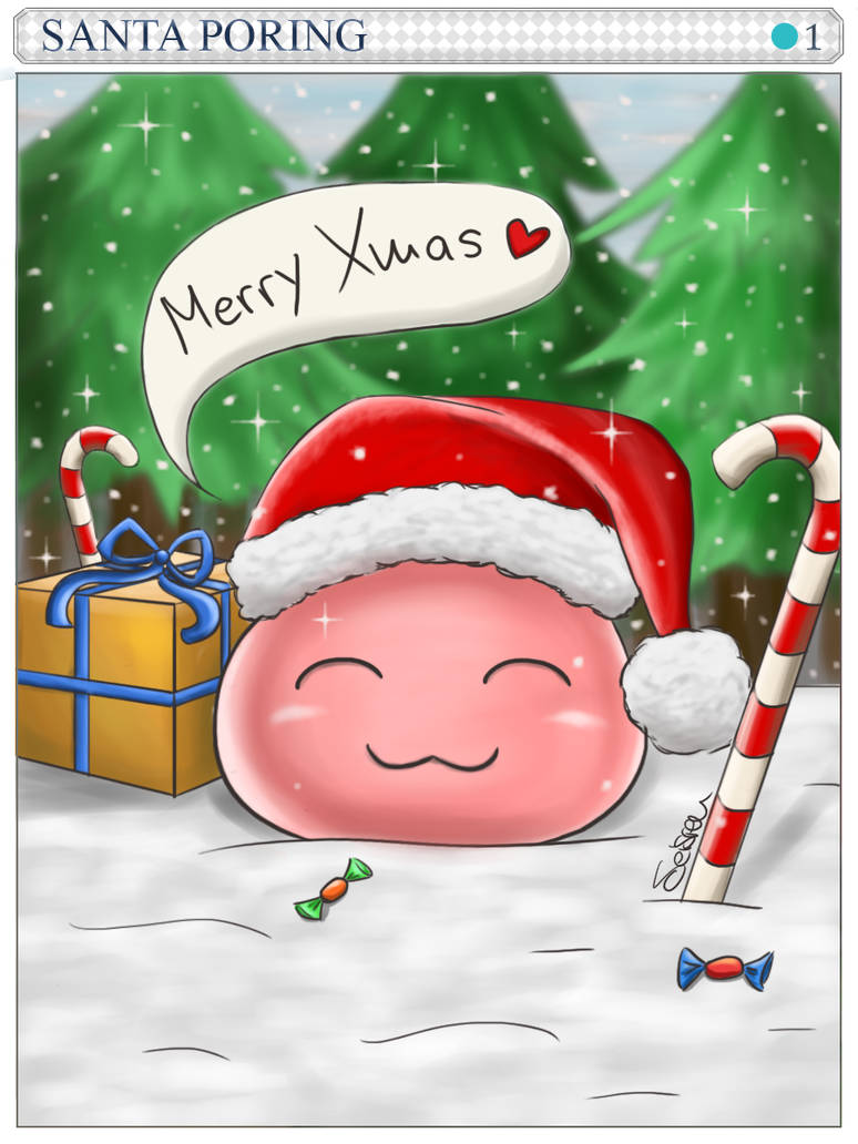 Santa Poring Card (Ragnarok Online) by Seisren on DeviantArt