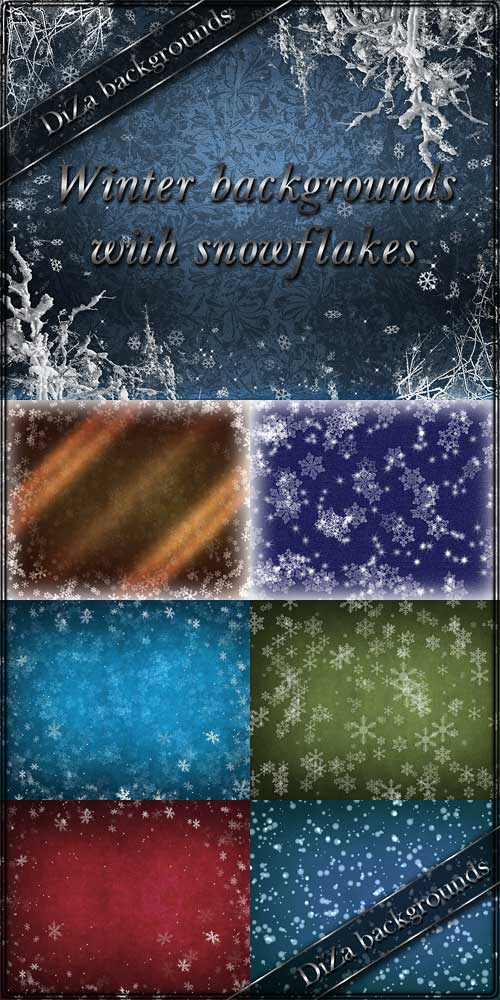 Winter backgrounds with snowflakes