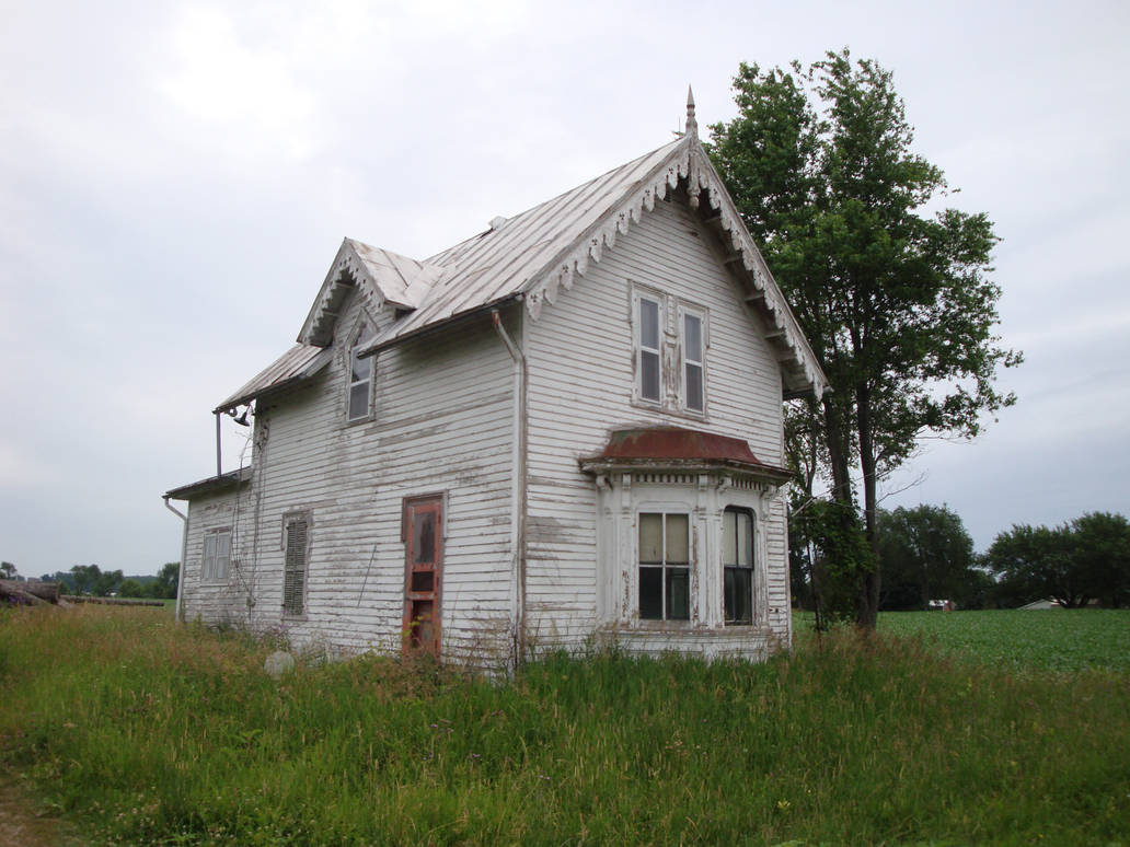 spooky old beat up farm house by Archangelical-Stock