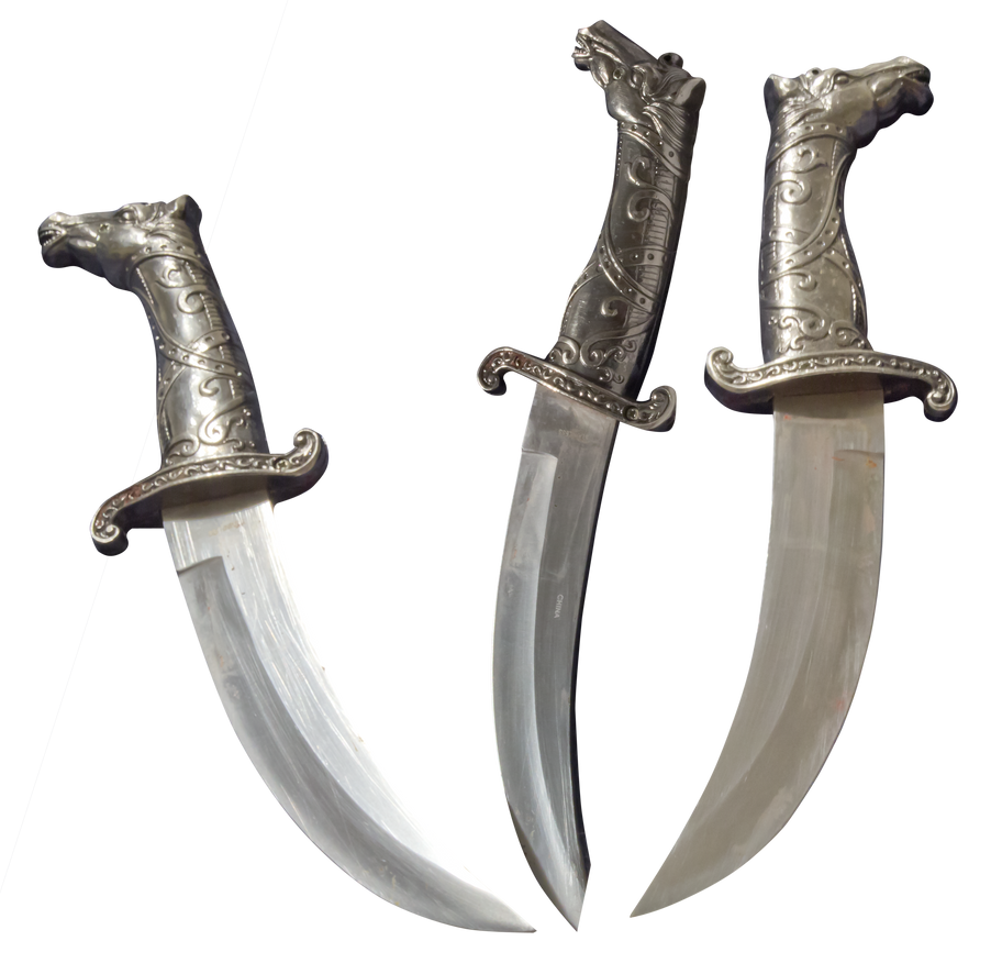 fancy engraved horse knife by Archangelical-Stock