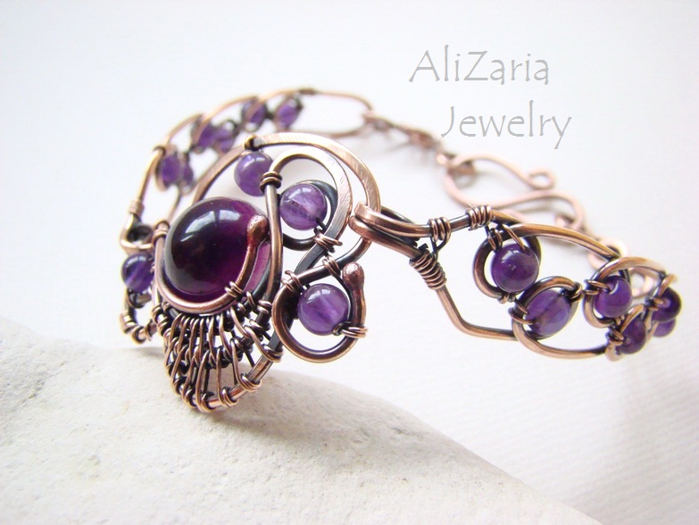 Purple Fantasy Bracelet - Copper Wire