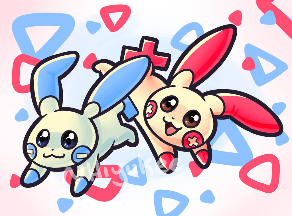 Minun And Plusle By Hiyukee On DeviantArt minun-and-plusle-by-hiyukee-on-deviantart