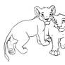 Two cub lion