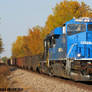 Conrail Heritage 8098 with intense lighting