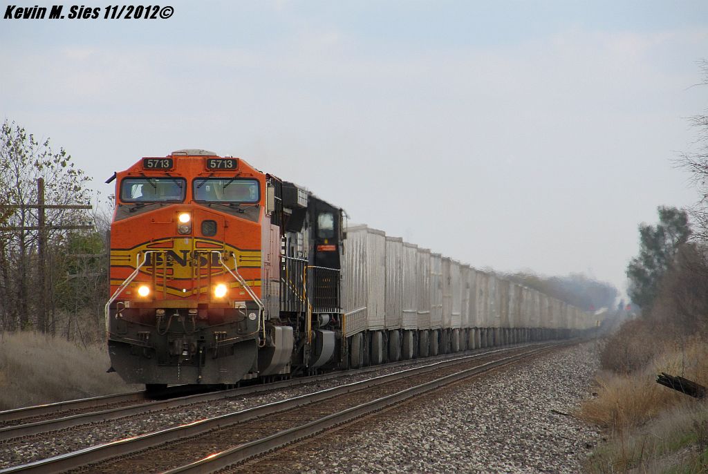 BNSF 5713 on 255 roadrailer train @ Oakley ILL