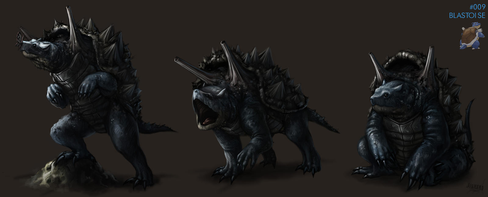 Realistic Blastoise Sketches by catandcrown