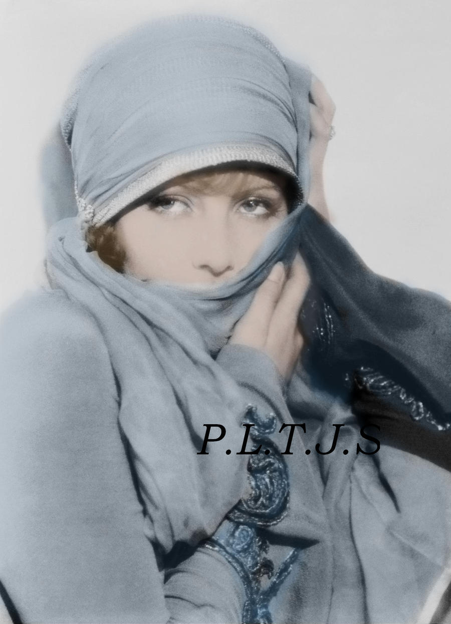 Greta Garbo in blue