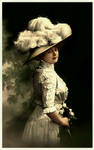Edwardian lady with flowers boquet by Linnea-Rose