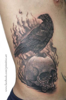 raven and skull