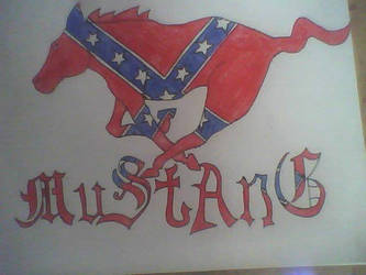 Custom Mustang Logo Rebel Flag