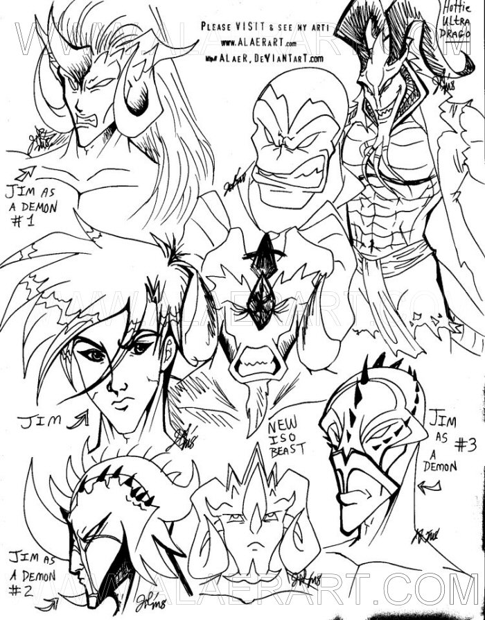 Funny Jim Drago Demon Doodles