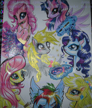 MLP Mane Six Ponies Makeover w Derpy Metallics