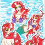 Sexy Ariel Mermaid Doodles Topless Backview