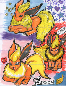 Pokemon Flareon Doodles
