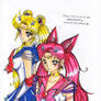 SailorMoon + her pink ChibiUsa