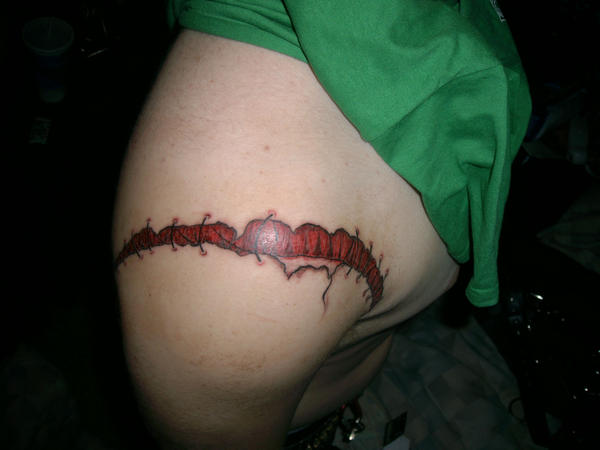 Ripped Stitch Tattoo