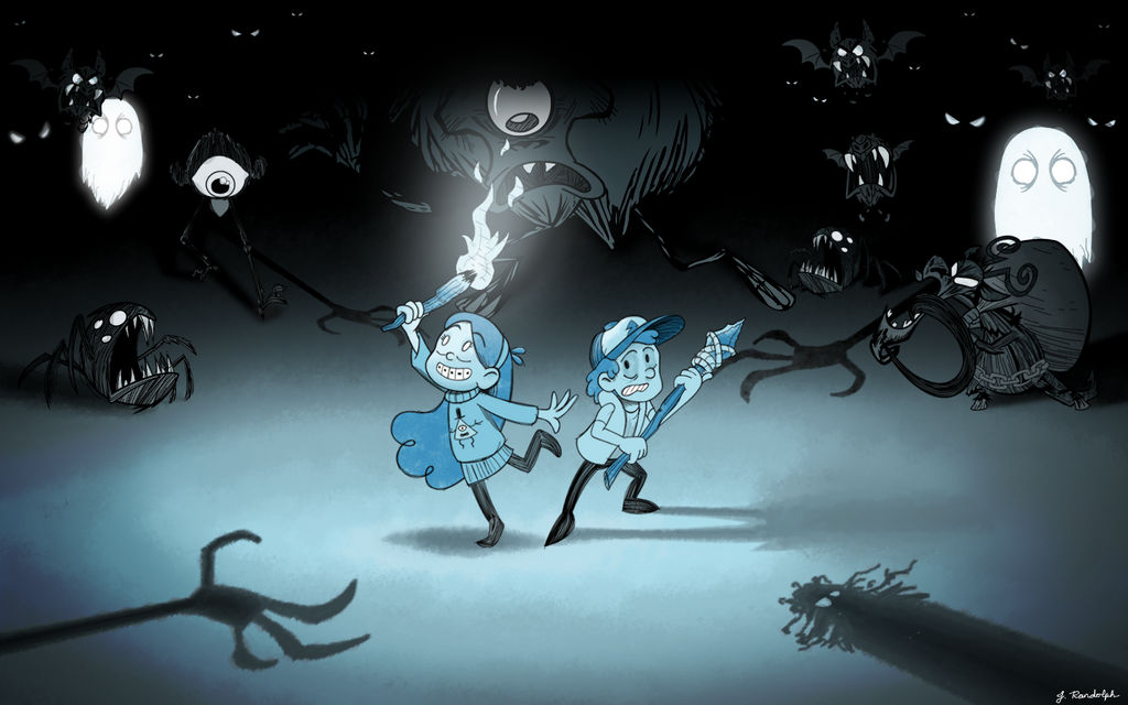 Dipper and Mabel Pines in ‘Don’t Starve Together’ by Arrog-Ent