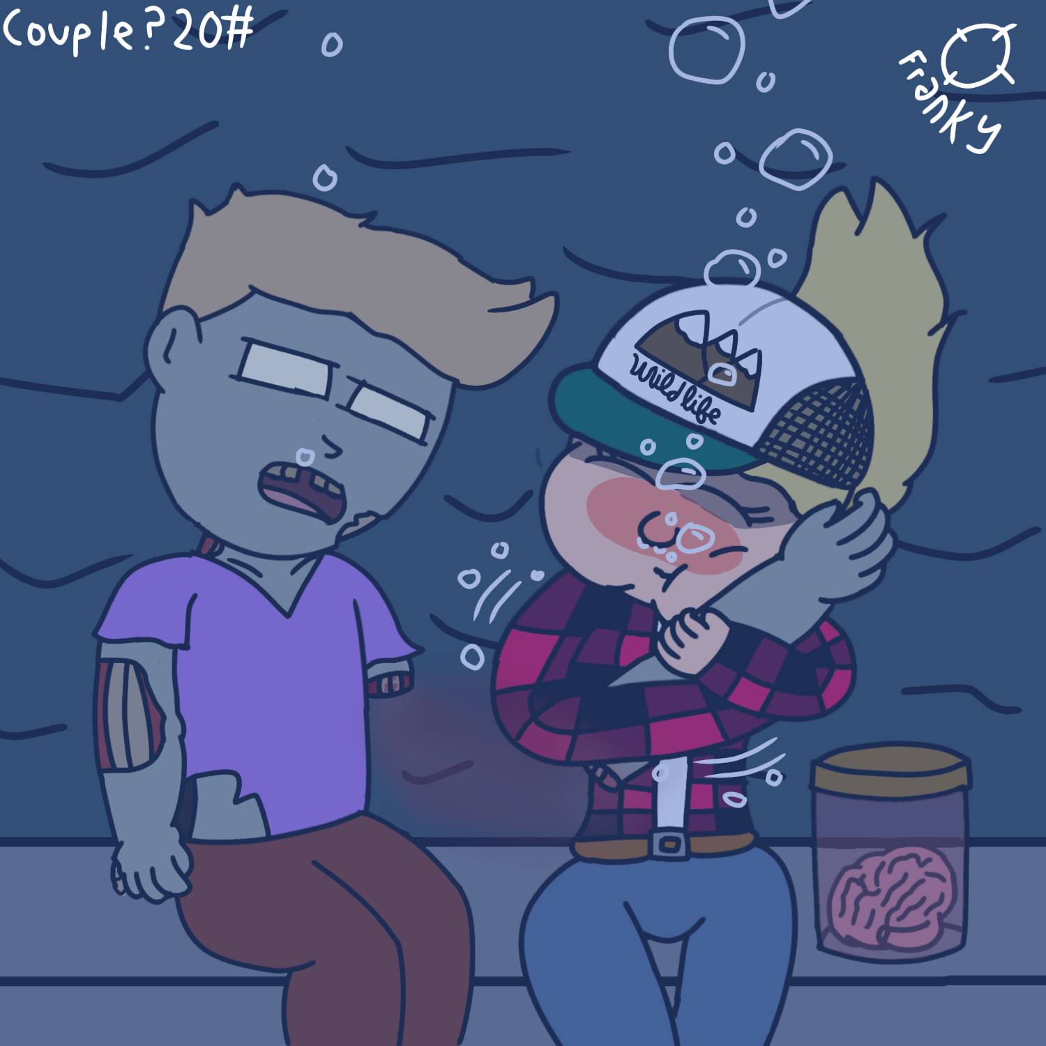 Sinktember day 20 - Couple (?) (Sarah and Zombie)