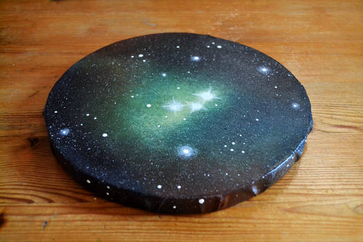 Galaxy painting (green, brown, blue) - Acrylic