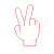 Hand Icon | Peace | White