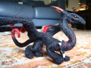 Goth needle felted Dragon