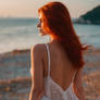 Redhead girl on the beach 010