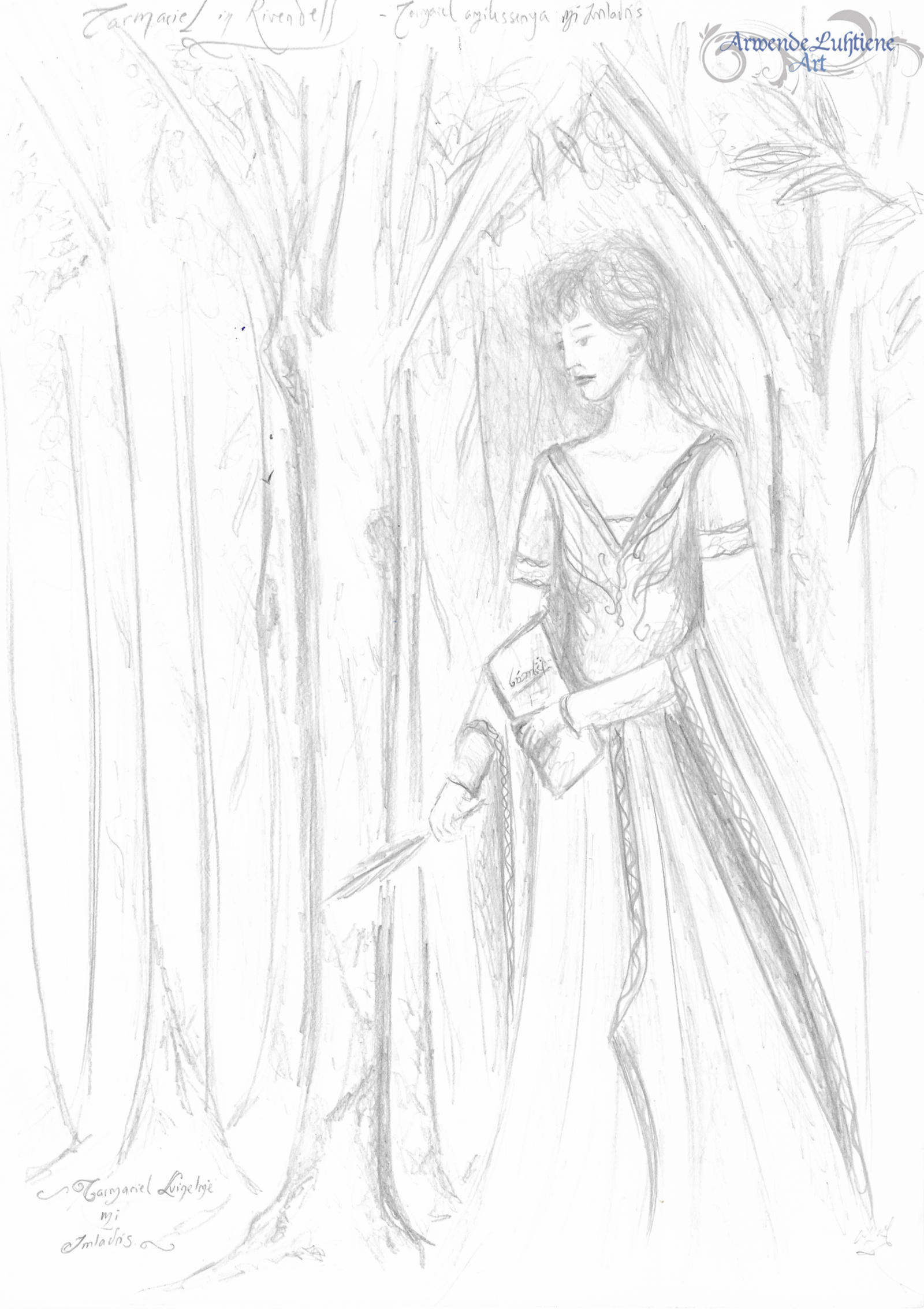 Tarmariel in Rivendell (graphite sketch)