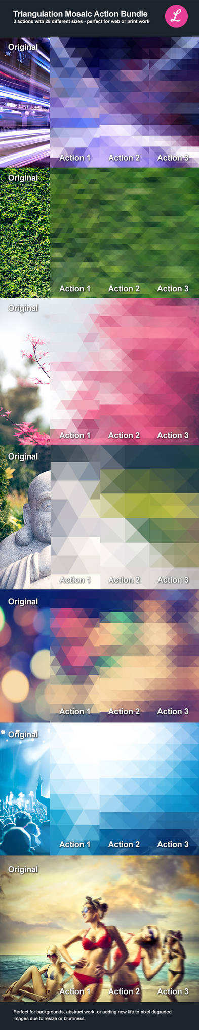 Triangulation Mosaic Bundle Actions