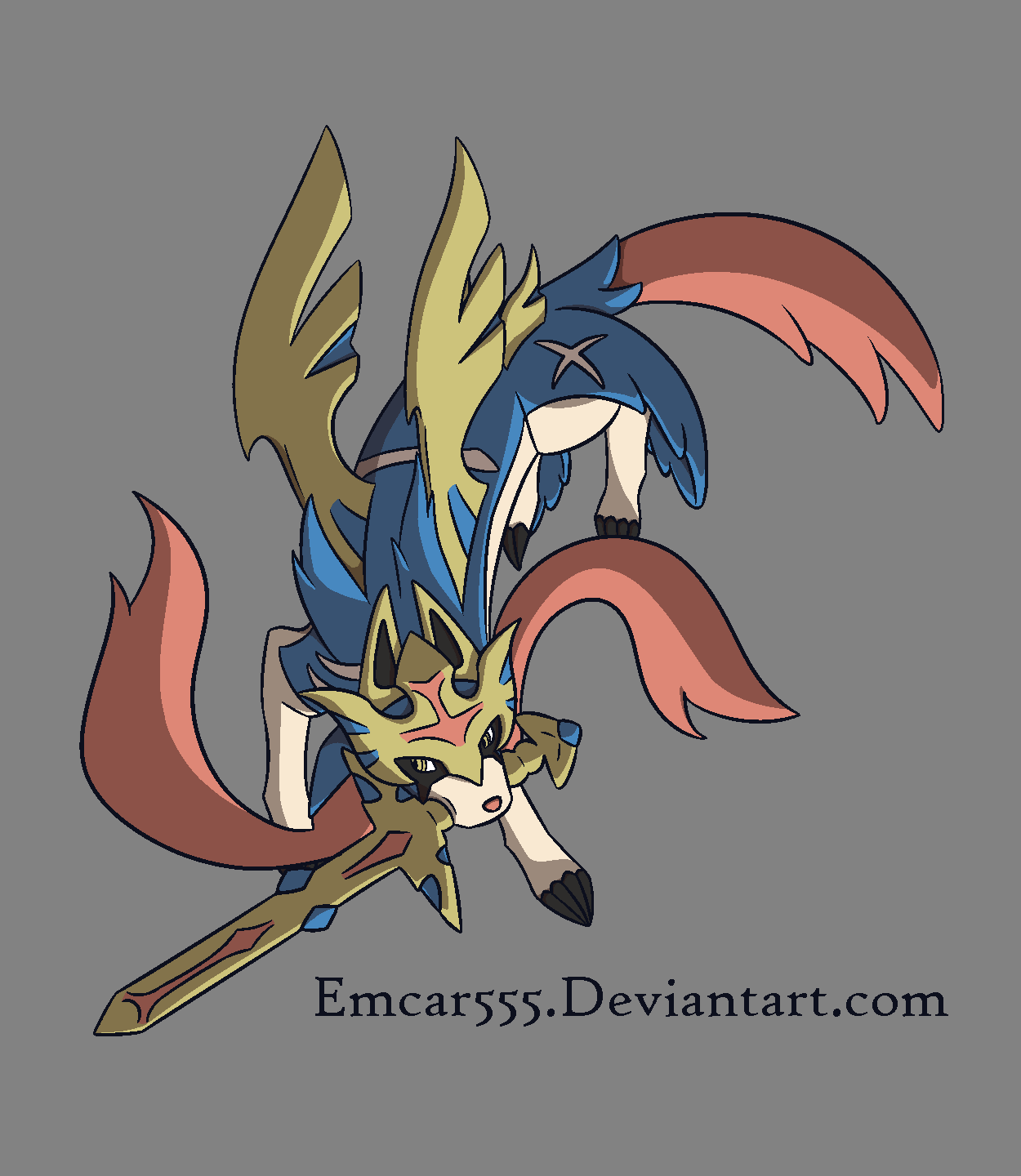 Zacian and Zamazenta by goosened on DeviantArt