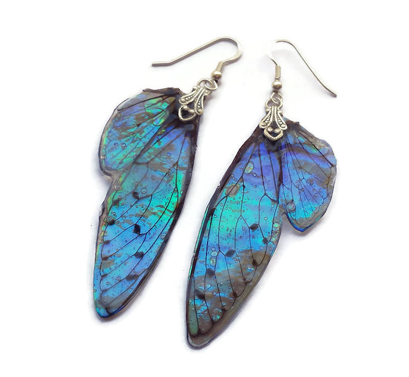Sapphire Shimmer Fairy Wing Earrings by KristenJarvisART on DeviantArt