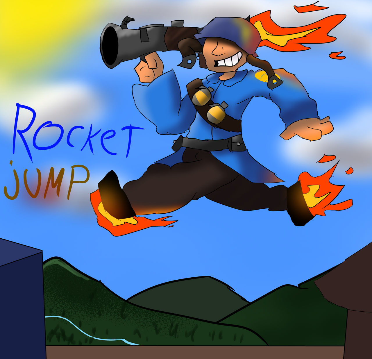 Rocket Jump by elmaxdibujante on DeviantArt
