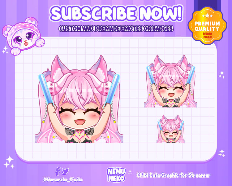 Custom Chibi Girl Lightstick Dance Animated Emotes by hellonemuneko on ...