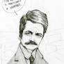 ron swanson lunch sketch