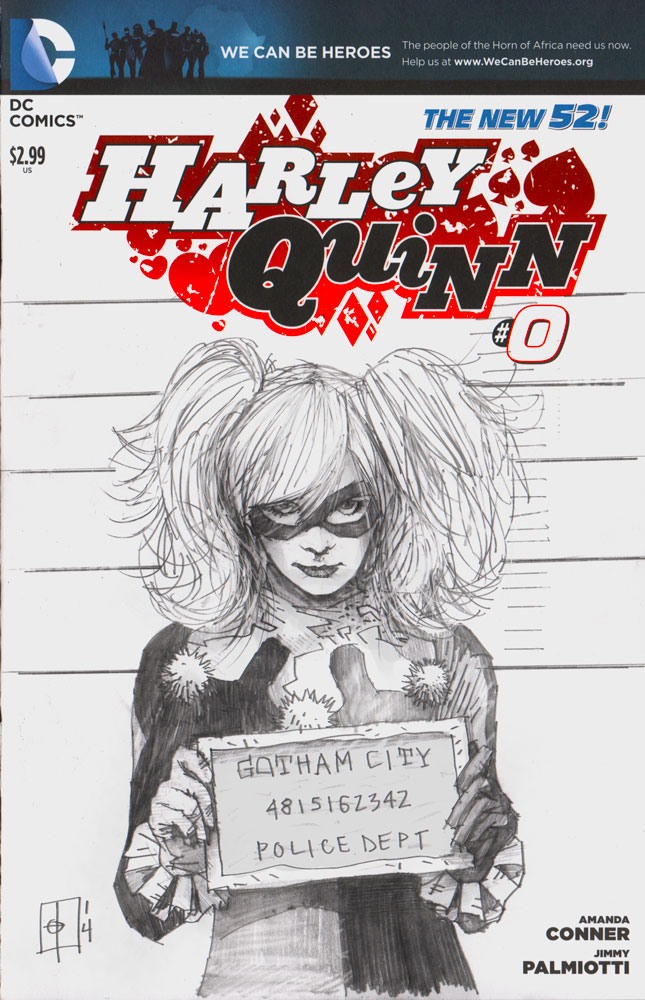 Harley Quinn Wondercon sketch cover