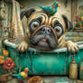 Pug in a tub...