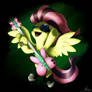 Fluttershy with a guitar, creative title