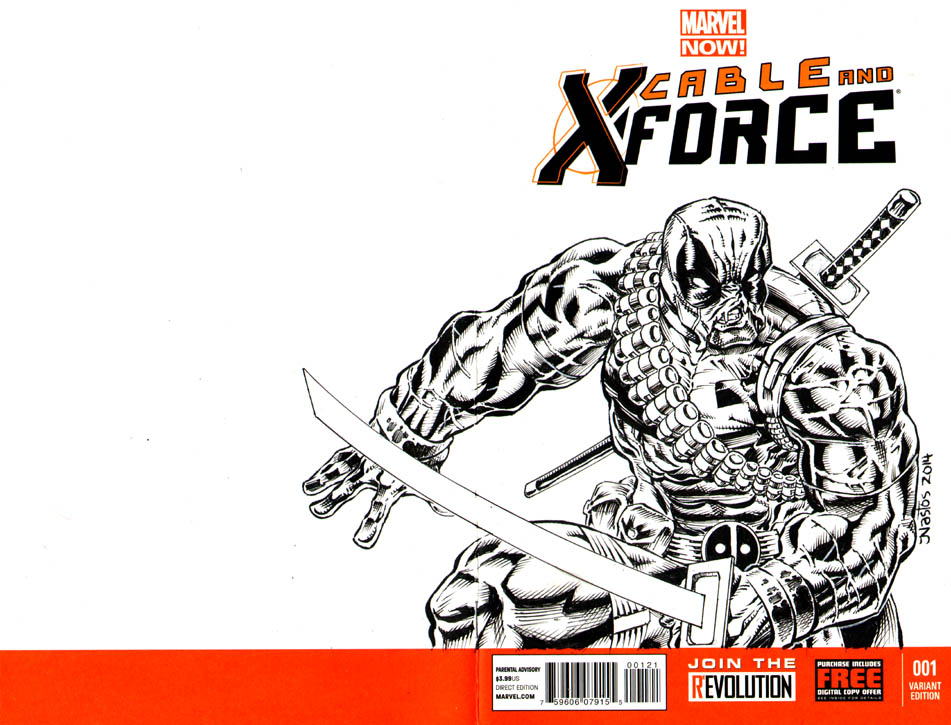 Xforce Deadpool sketchcover commission.