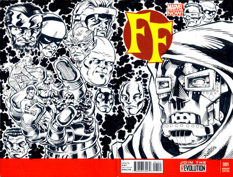 Finished Fantastic Four 16 homage sketchcover.