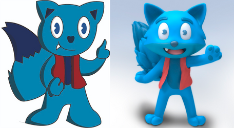 Blue Fox - From concept to 3D sculpt