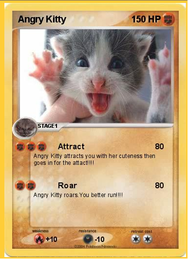 Angry Kitty Pokemon card