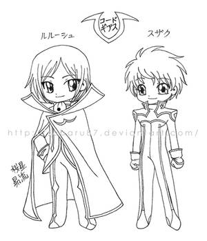 Lulu and Suzaku chibies