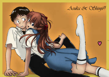 Asuka y Shinji - Evangelion